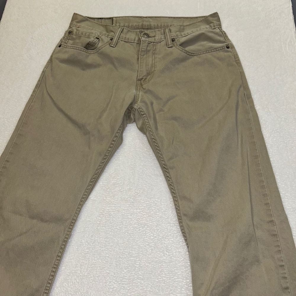 Levi's 514 Straight Fit Pants Khaki Twill Chino Mens 32x30 Tan Cotton Trousers